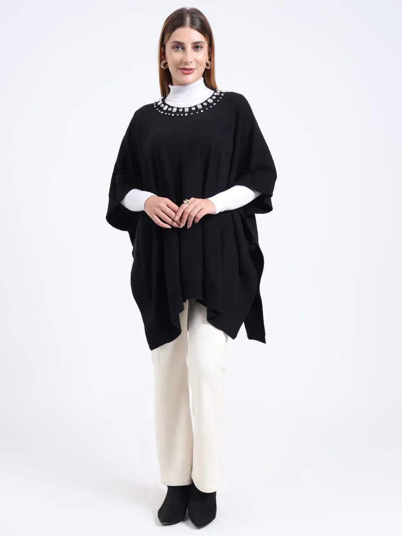  Noir Éclat Poncho