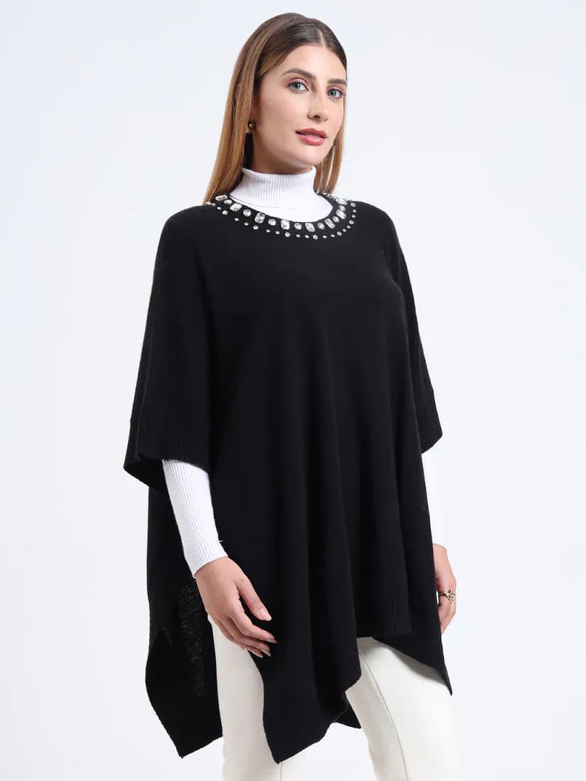  Noir Éclat Poncho