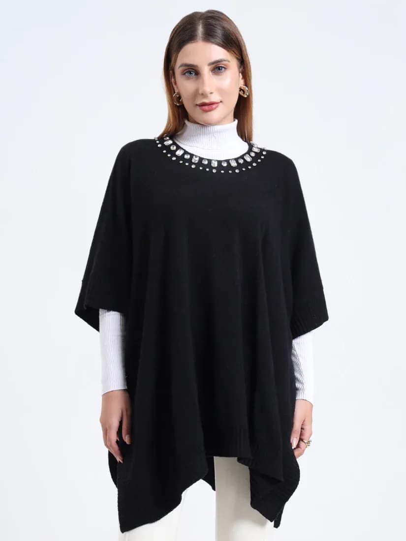  Noir Éclat Poncho