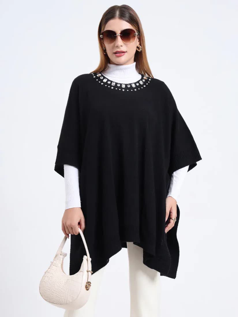  Noir Éclat Poncho