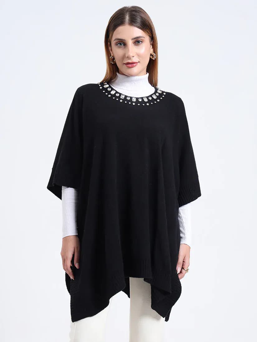  Noir Éclat Poncho
