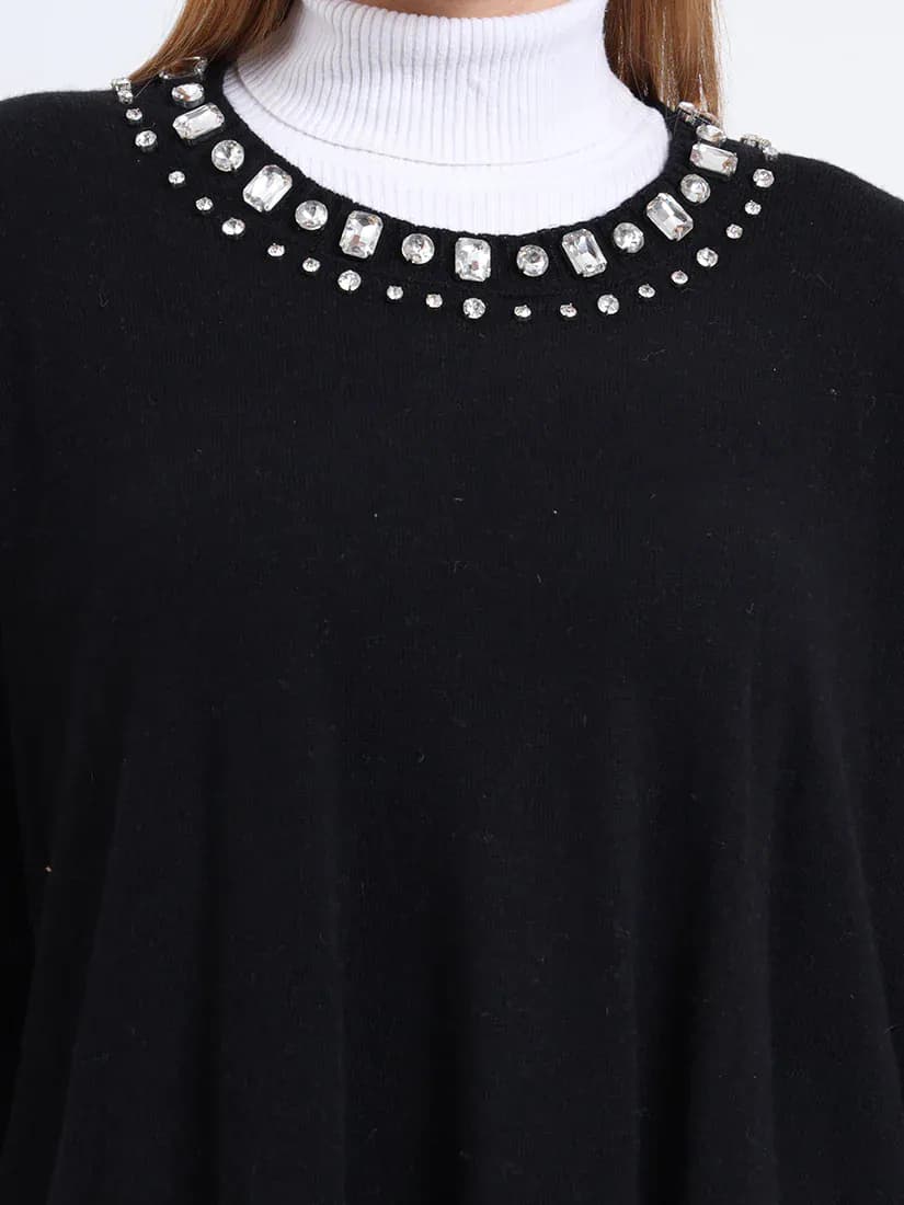  Noir Éclat Poncho