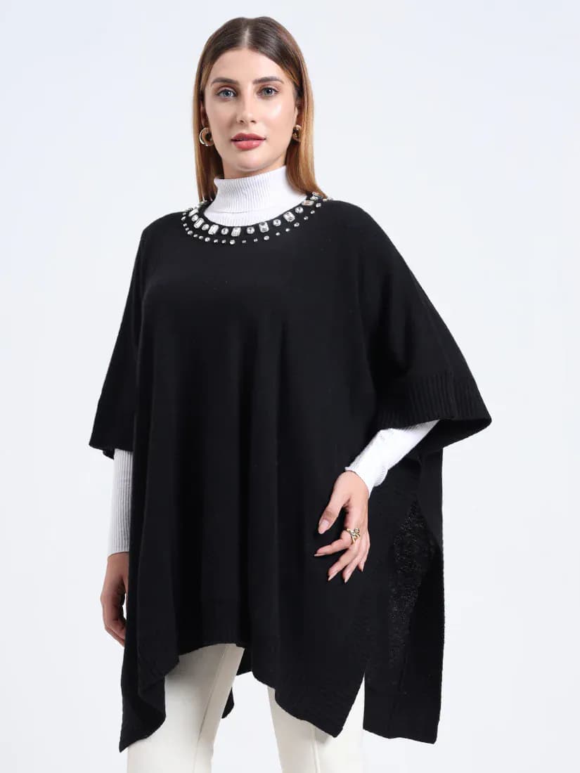  Noir Éclat Poncho