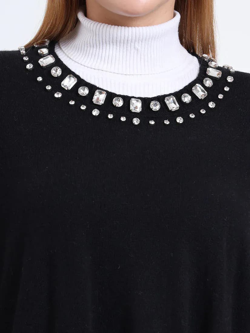  Noir Éclat Poncho