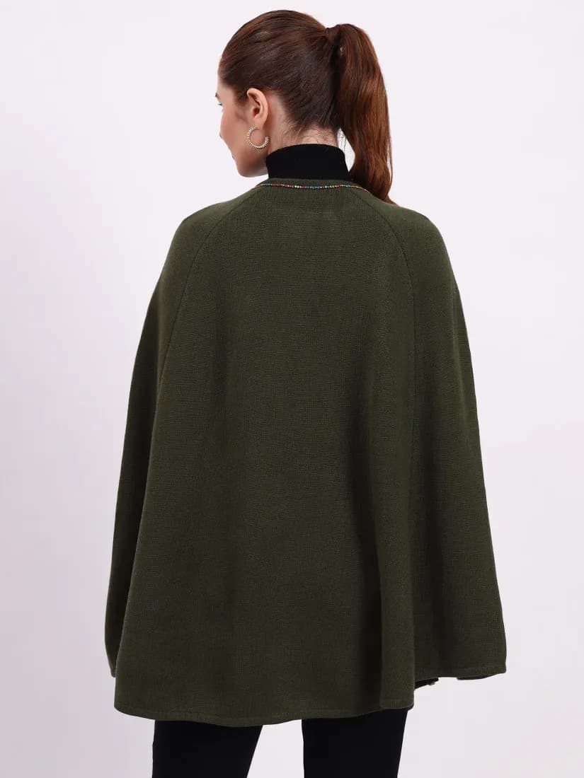Olive Monarch Poncho