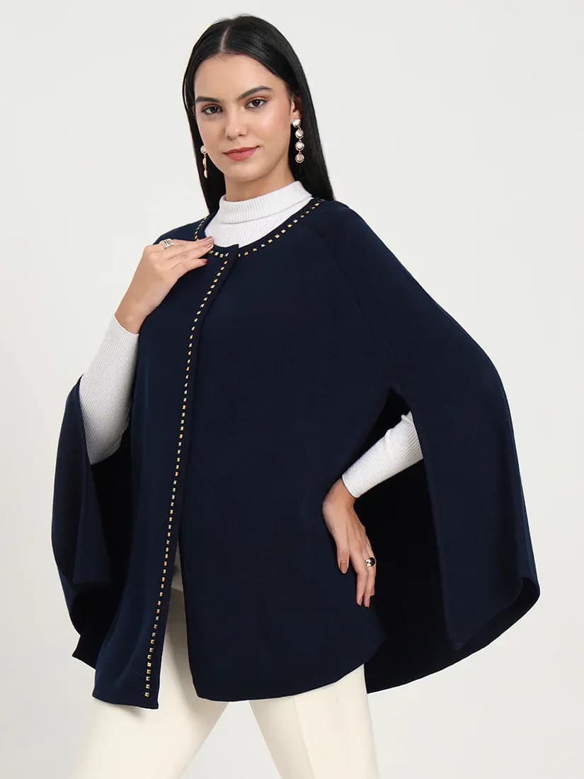 Navy Regent Poncho