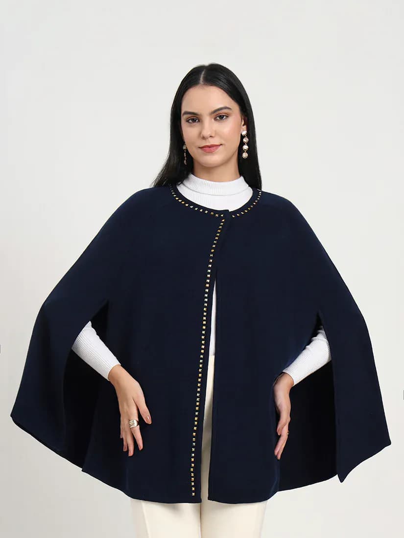 Navy Regent Poncho