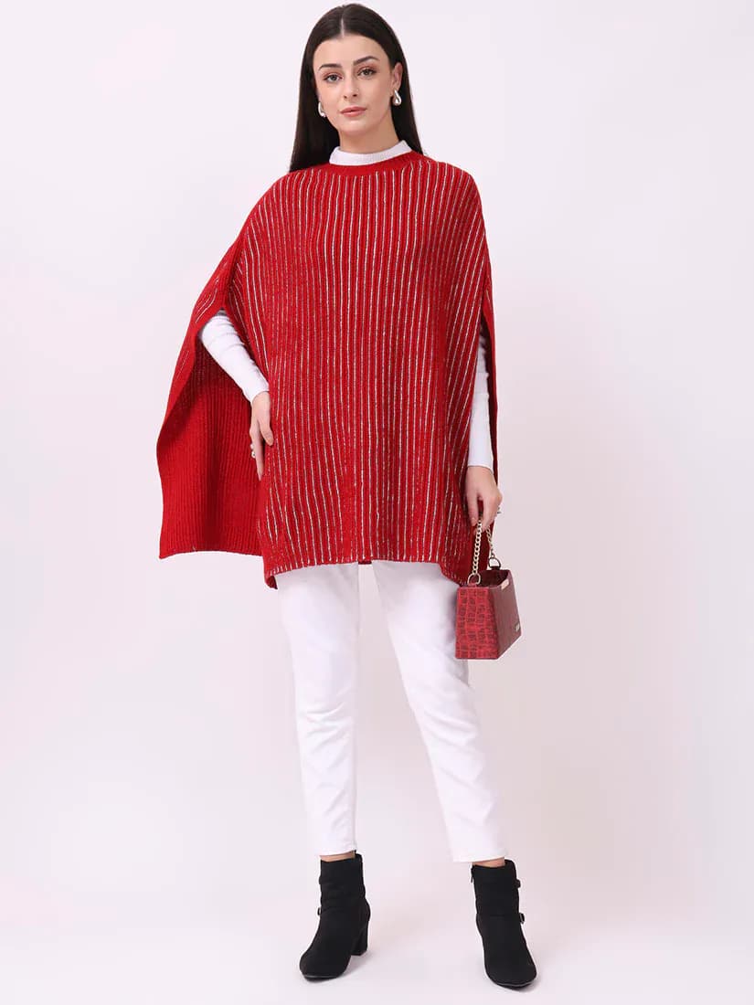  Crimson Veil Poncho