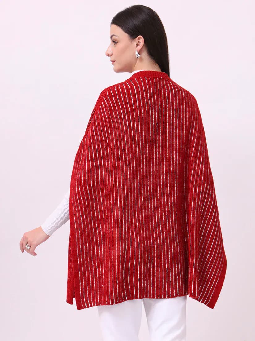  Crimson Veil Poncho