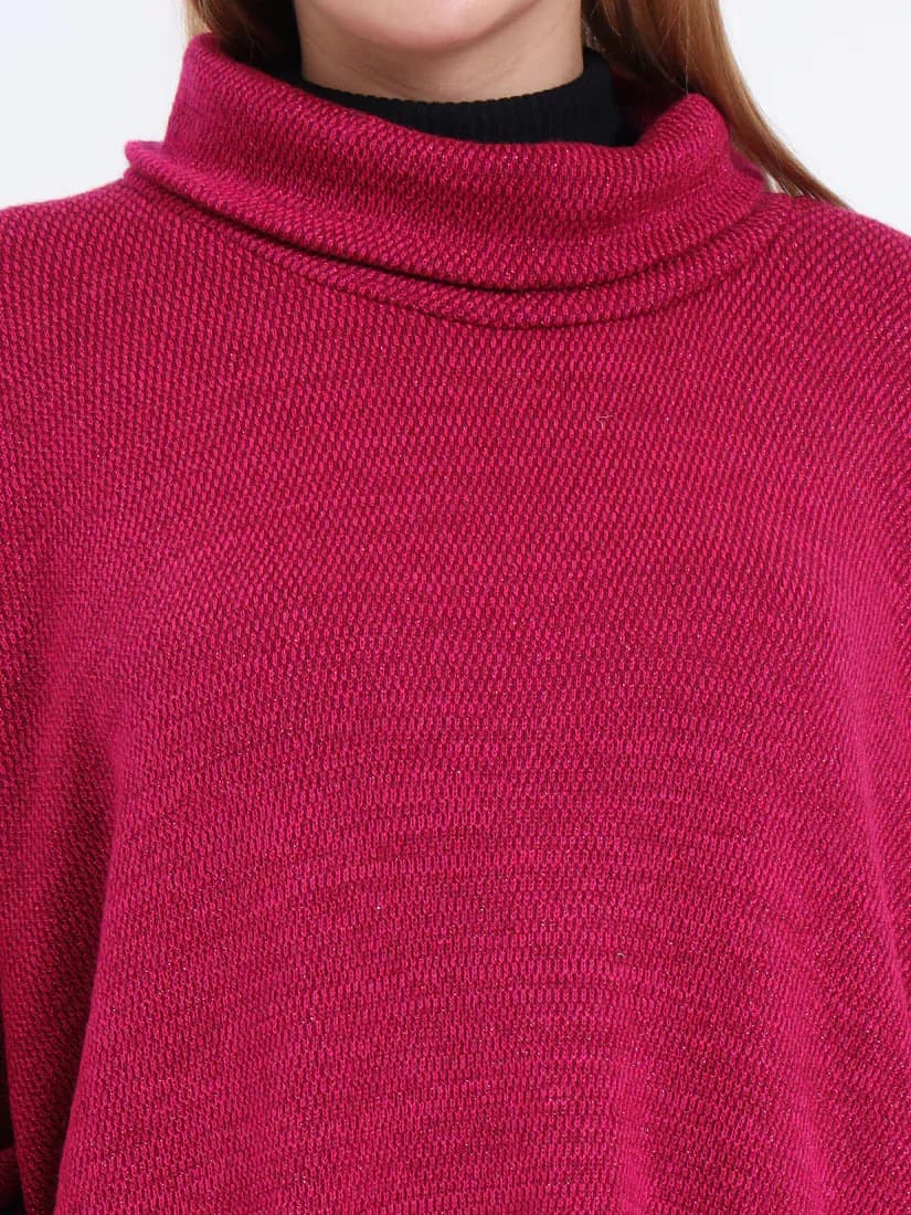 Fuchsia Crest Poncho
