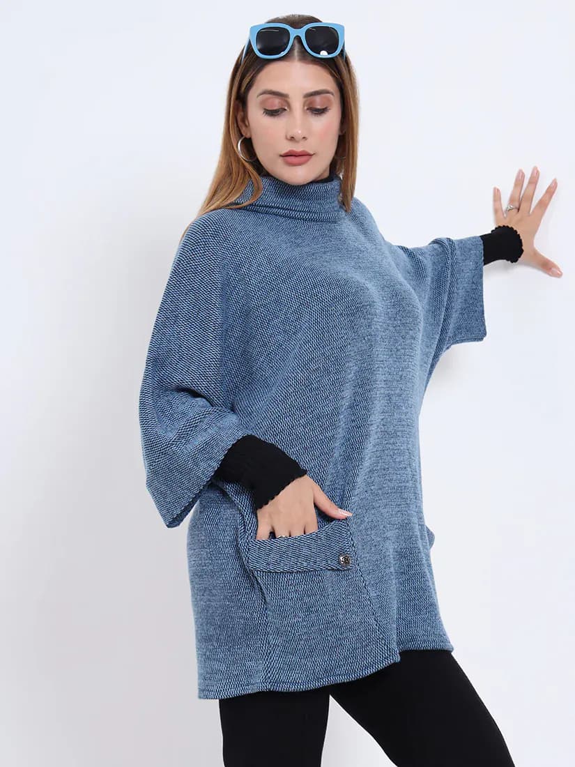 Azure Drift Poncho