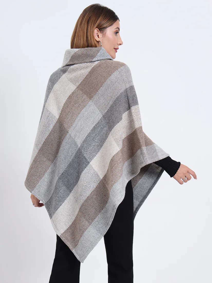 Sandstone Check Poncho