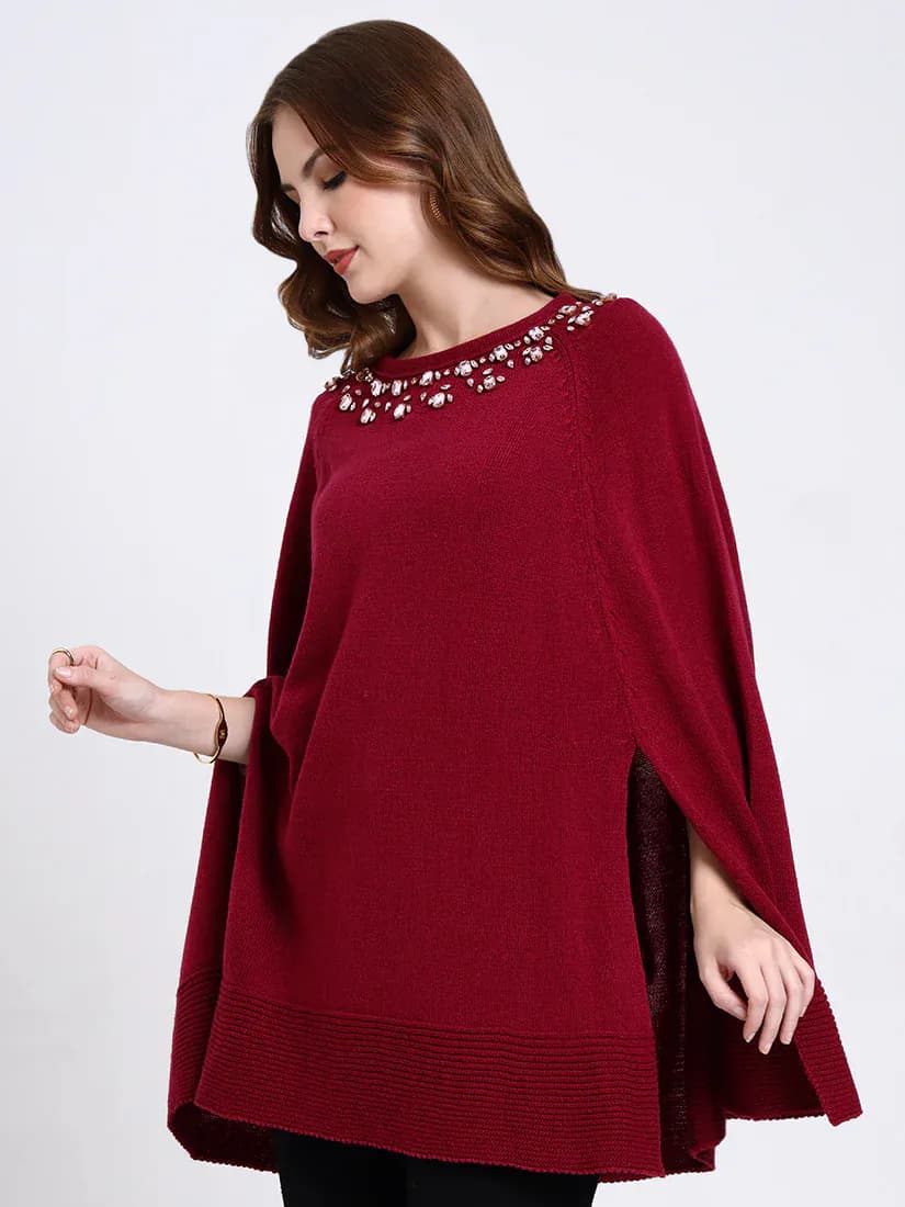 Crimson Gleam Poncho