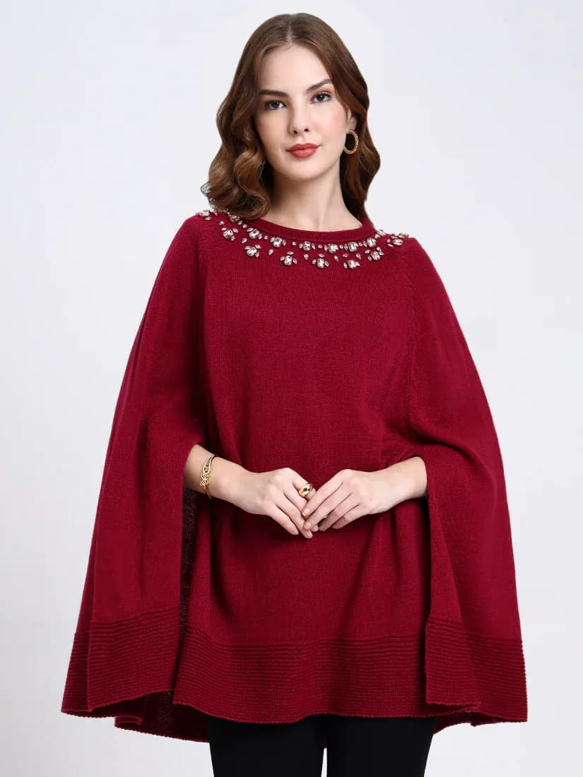 Crimson Gleam Poncho