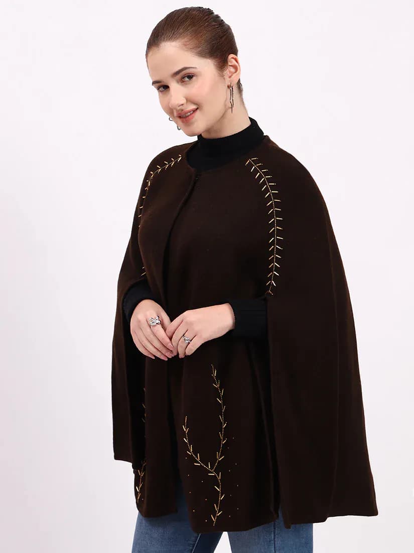Coffee Crest Poncho