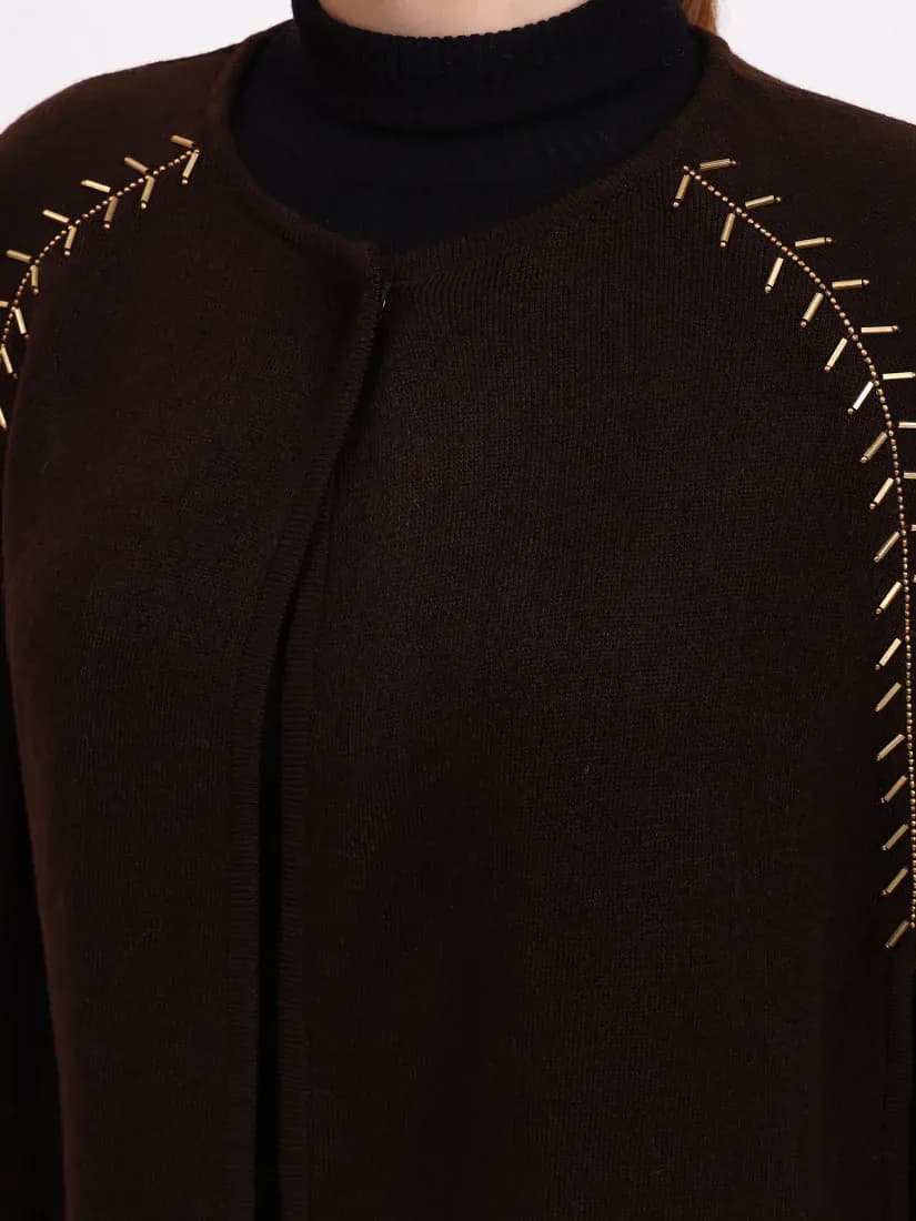Coffee Crest Poncho