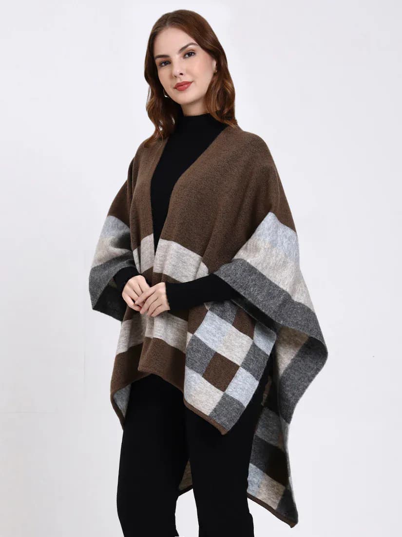 Umber Plaid Cape