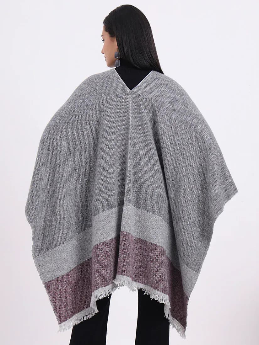 Plumwood Herringbone Handwoven Cape