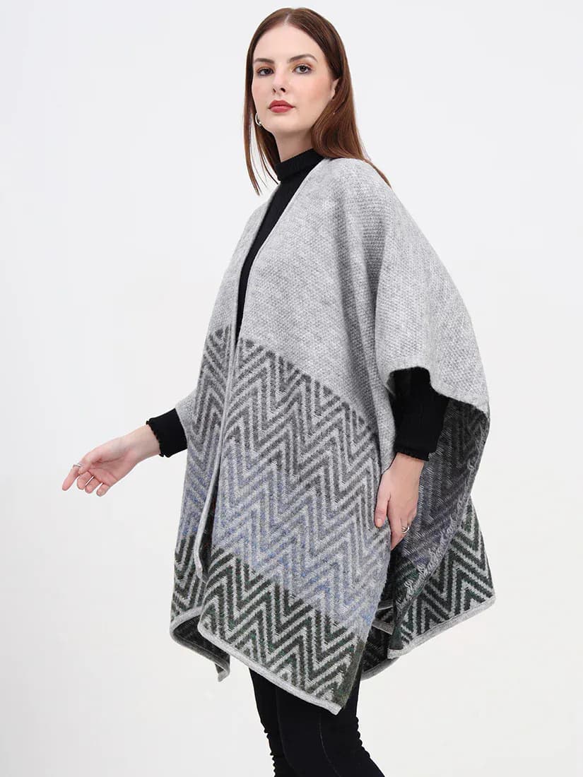 Silver Mist Chevron Cape