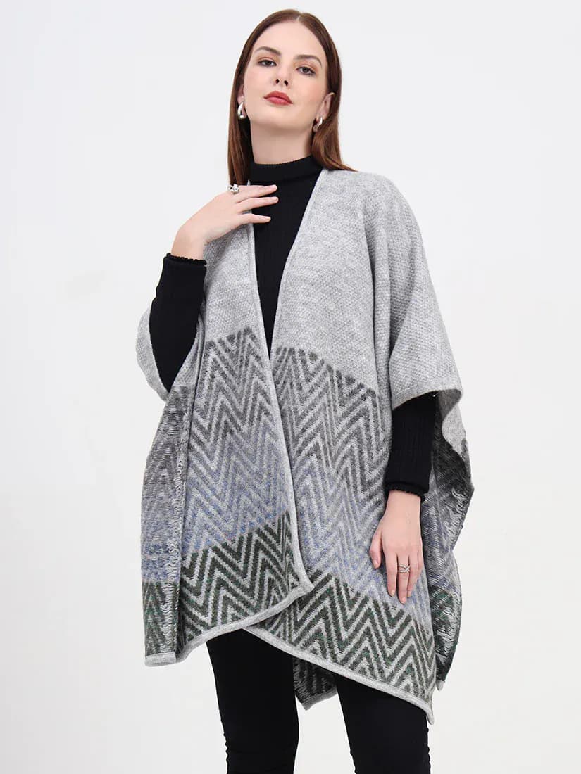 Silver Mist Chevron Cape