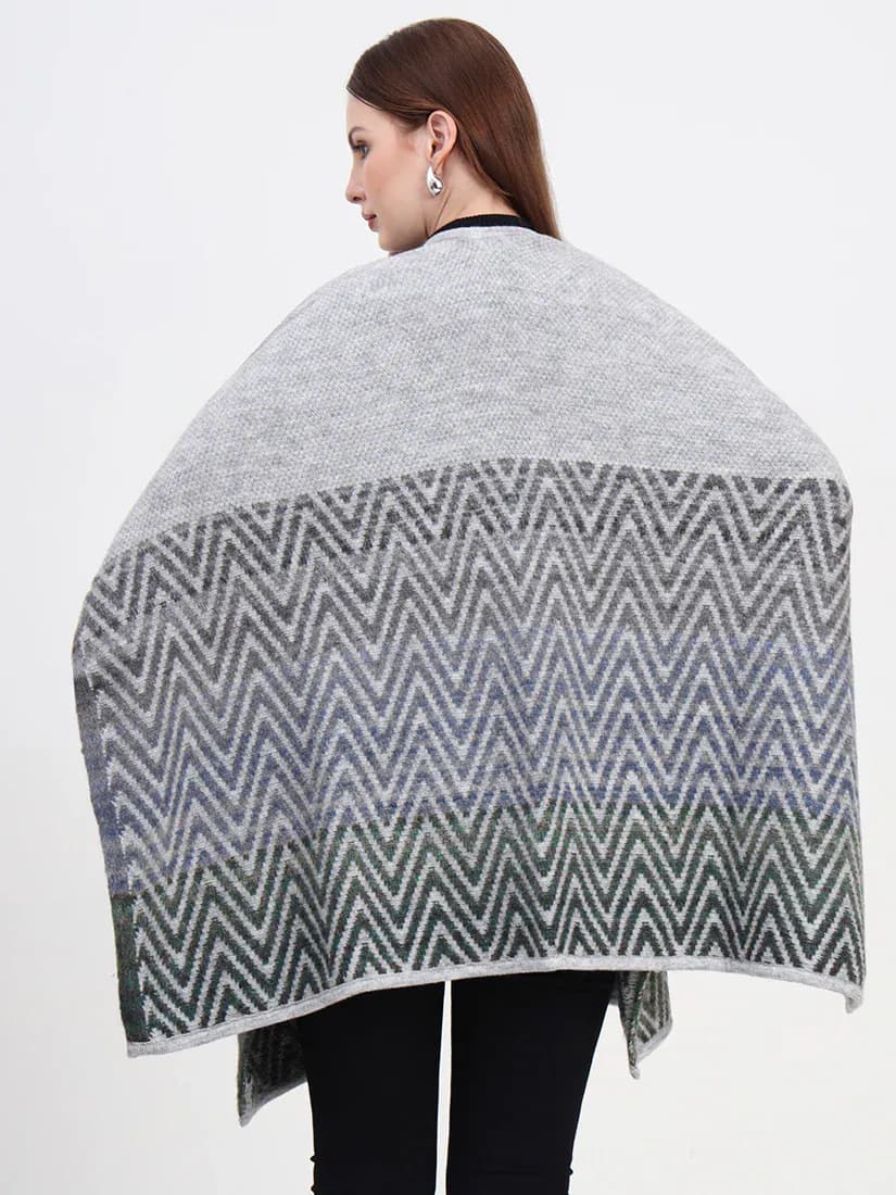Silver Mist Chevron Cape