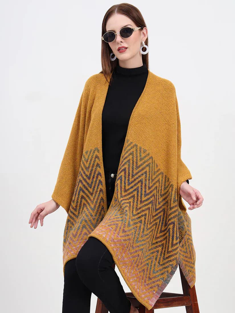 Golden Ember Chevron Cape