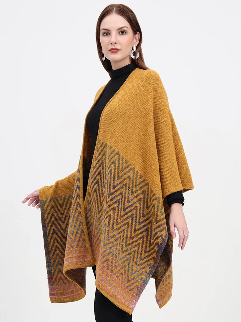 Golden Ember Chevron Cape