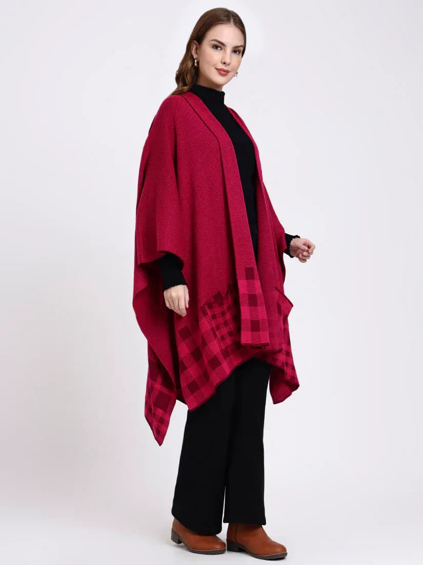 Rosewood Plaid Cape
