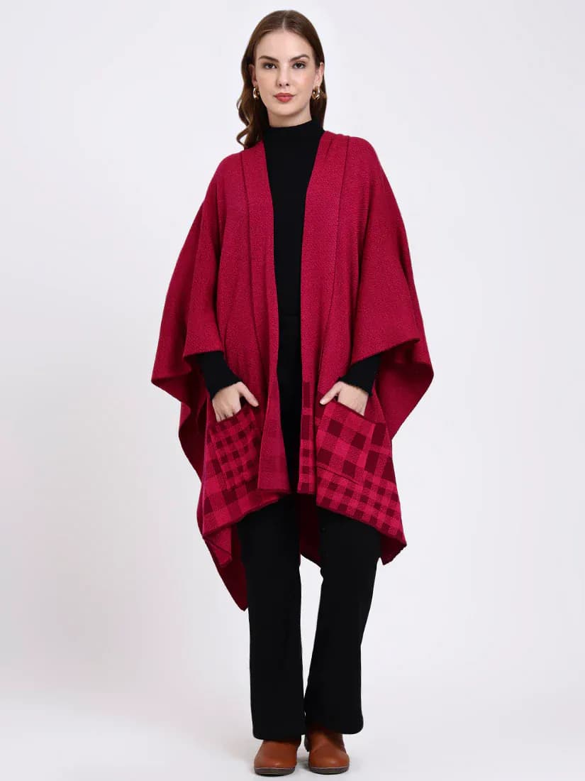 Rosewood Plaid Cape