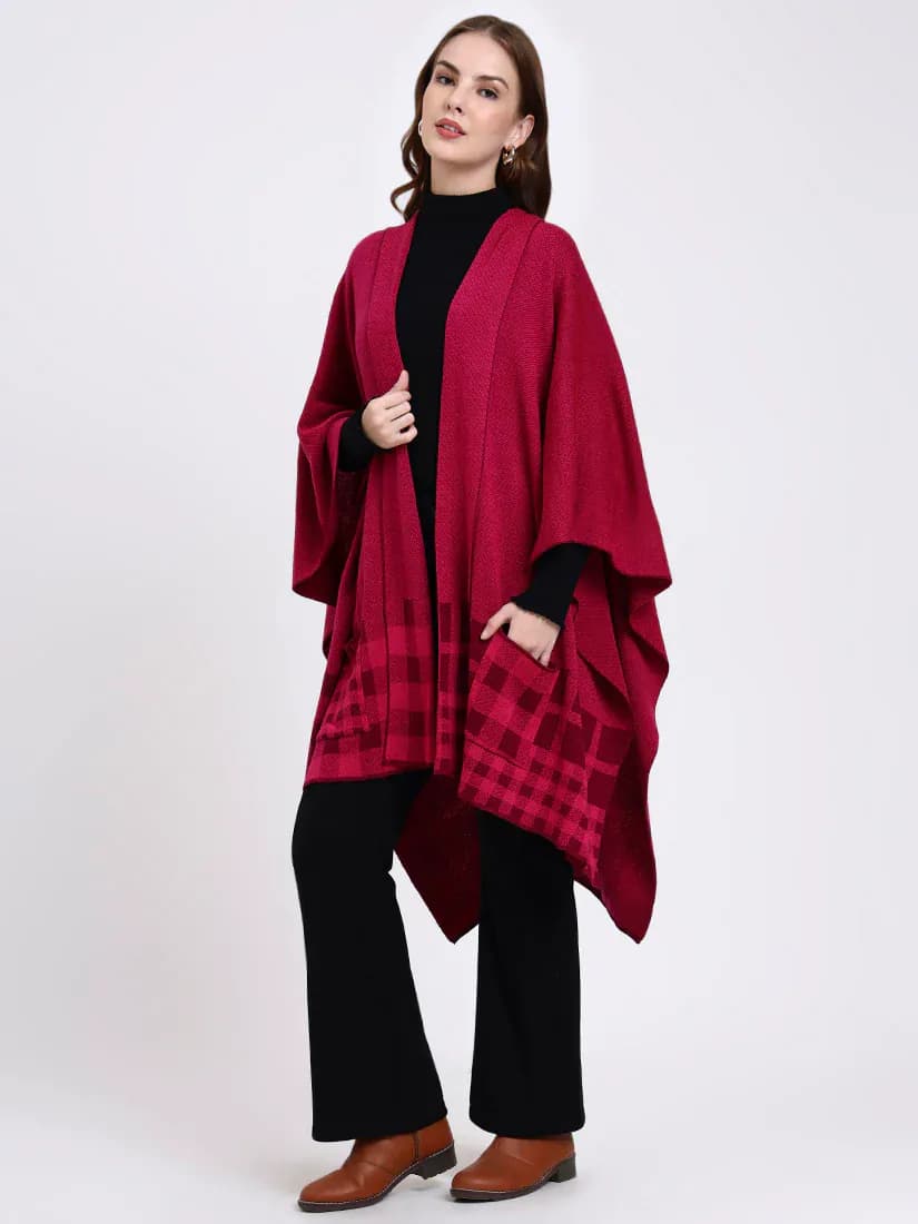 Rosewood Plaid Cape