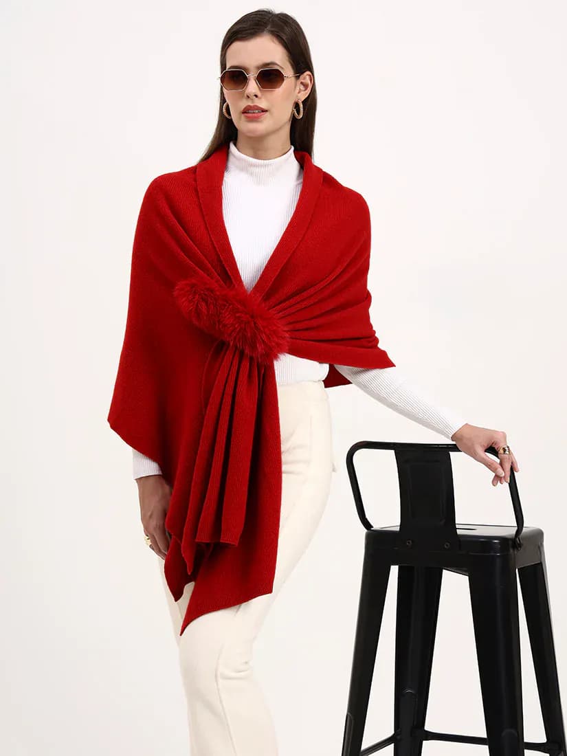  Crimson Frost Fur Wrap