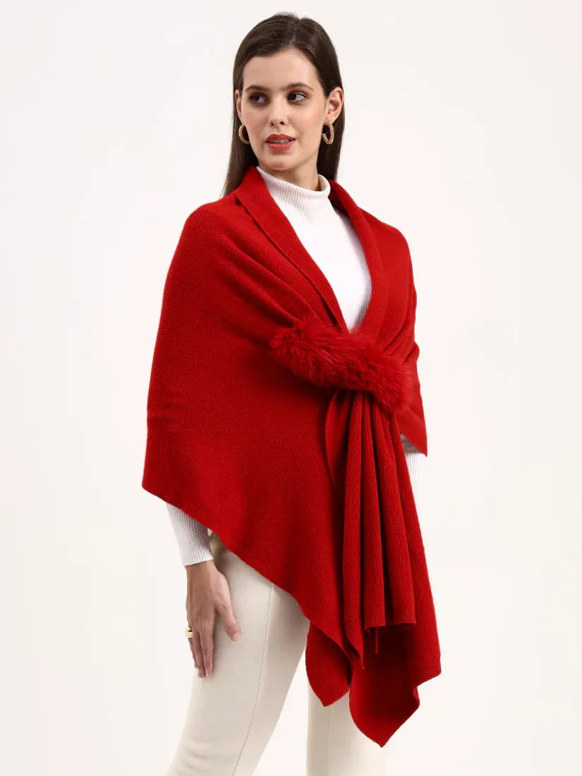  Crimson Frost Fur Wrap