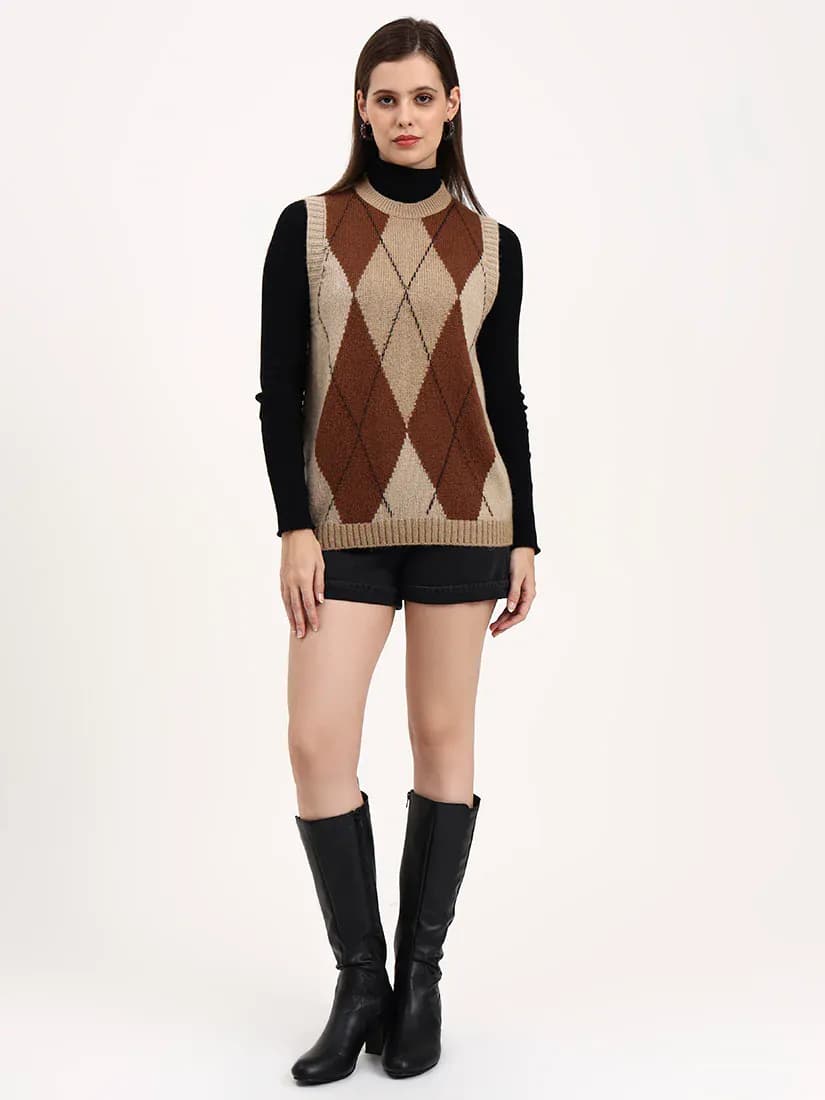  Mocha Grove Sleeveless Cardigan