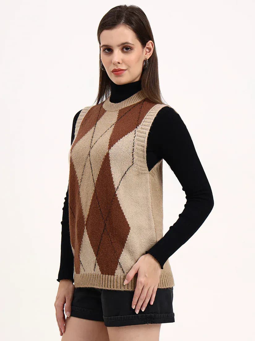  Mocha Grove Sleeveless Cardigan