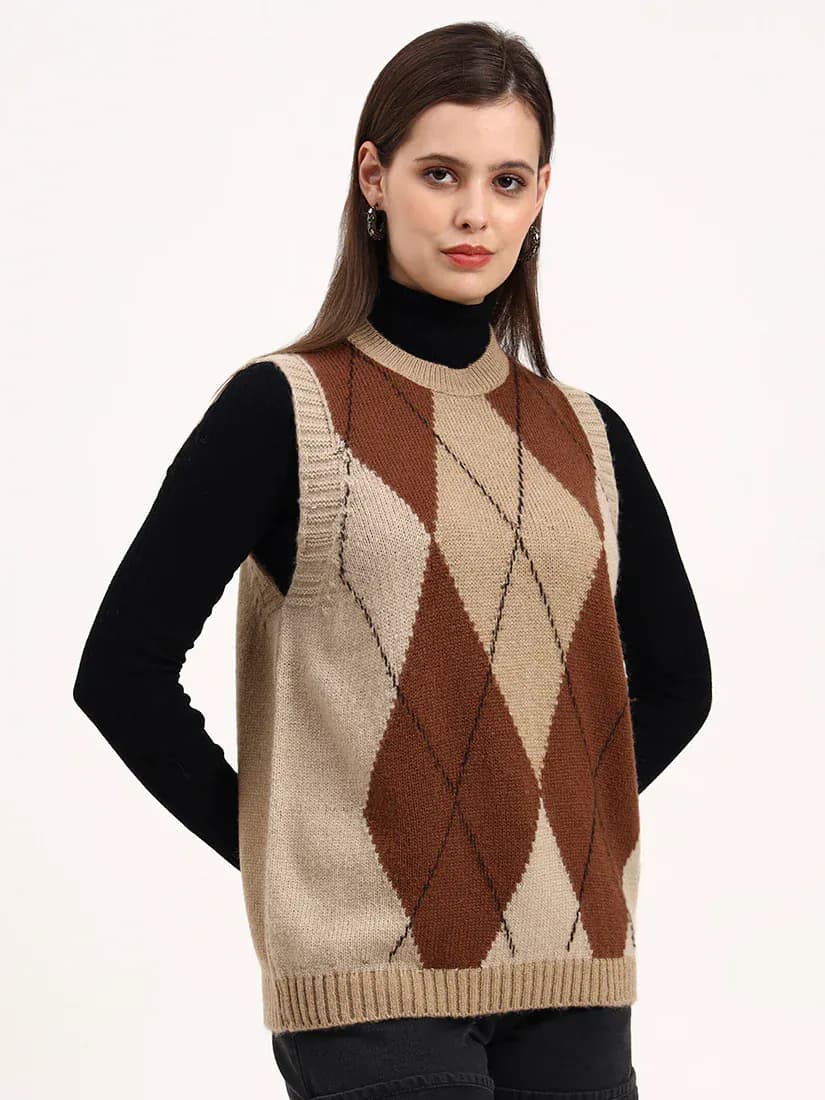  Mocha Grove Sleeveless Cardigan