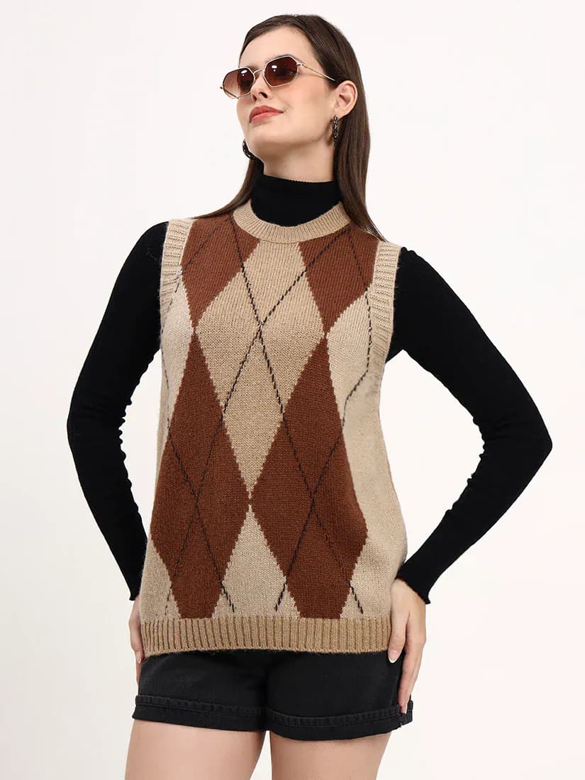  Mocha Grove Sleeveless Cardigan