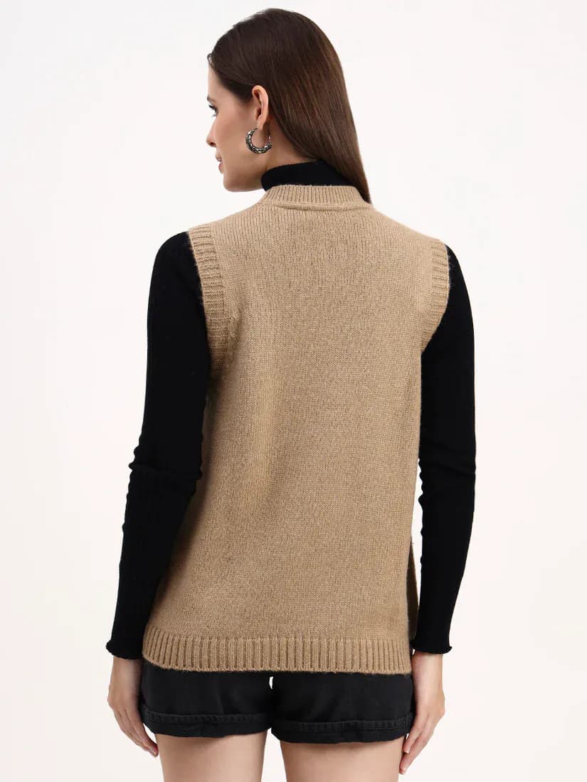  Mocha Grove Sleeveless Cardigan
