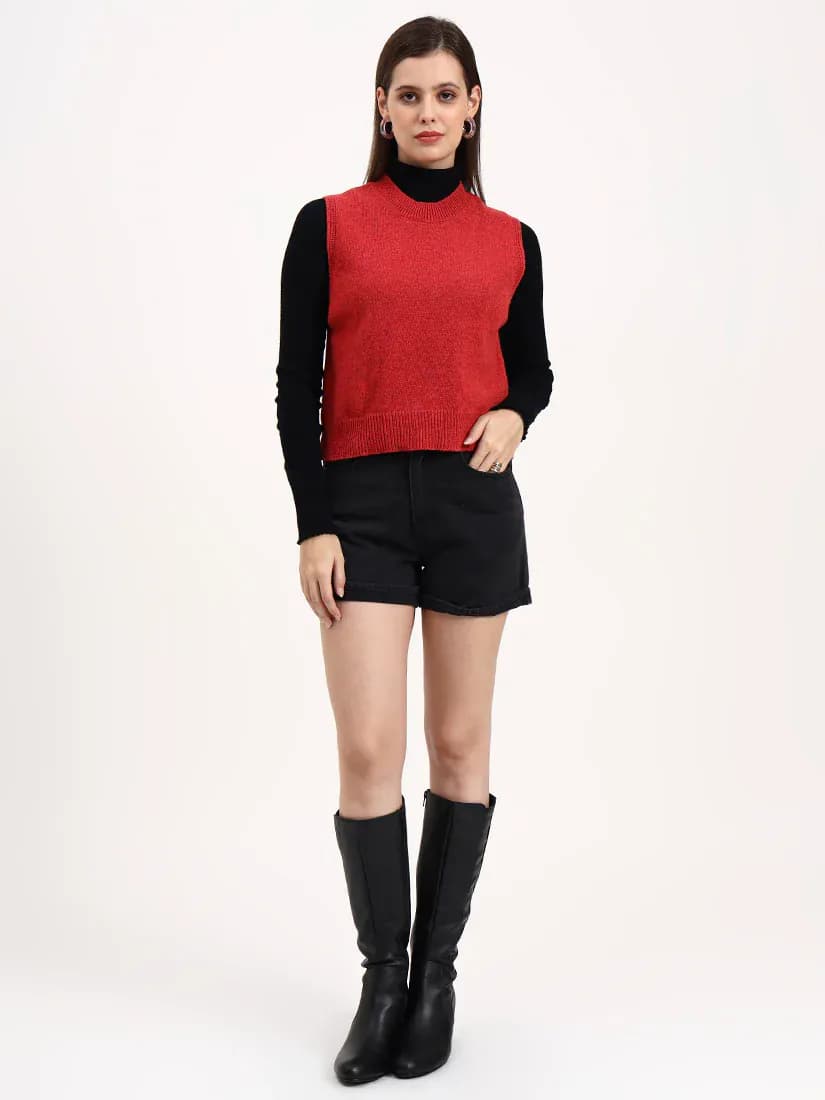 Volcanic Ember Sleeveless Cardigan