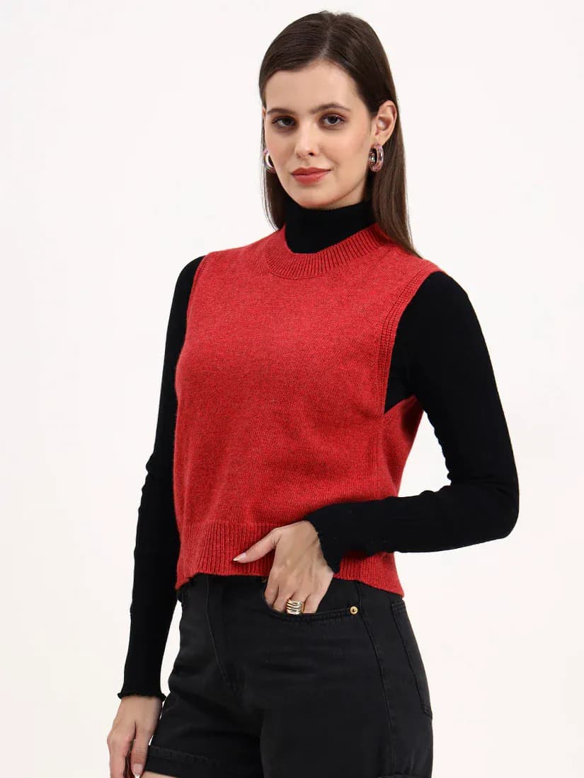Volcanic Ember Sleeveless Cardigan