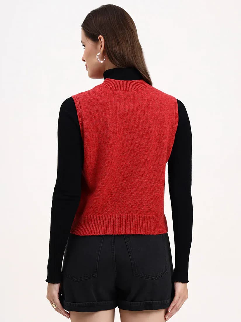 Volcanic Ember Sleeveless Cardigan