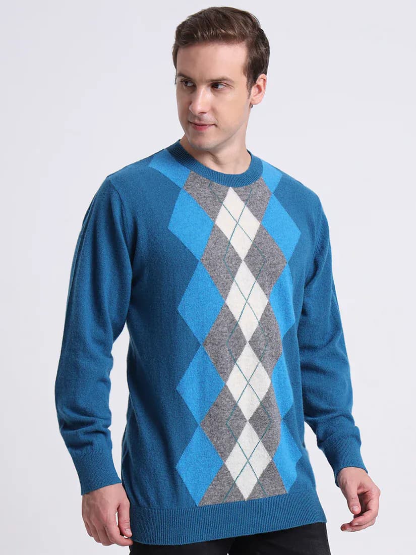  Ferozi Ember Argyle Pullover