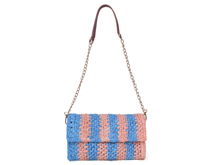 Scarlet Midnight Ash Raffia Carry Clutch 
