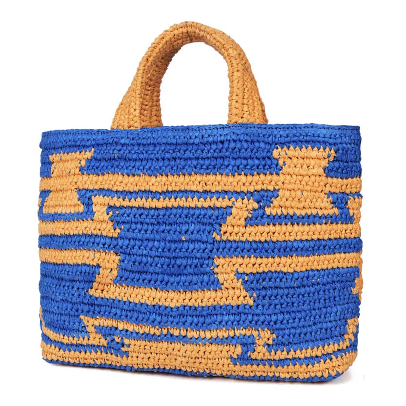 Rustic Raffia Aztec Tote