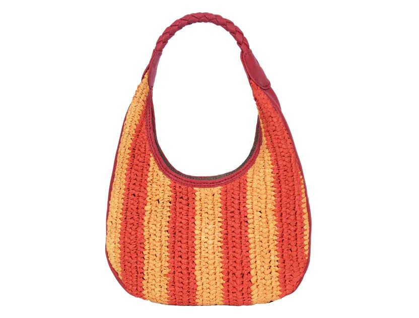 Willow Raffia Stripe Hobo Bag