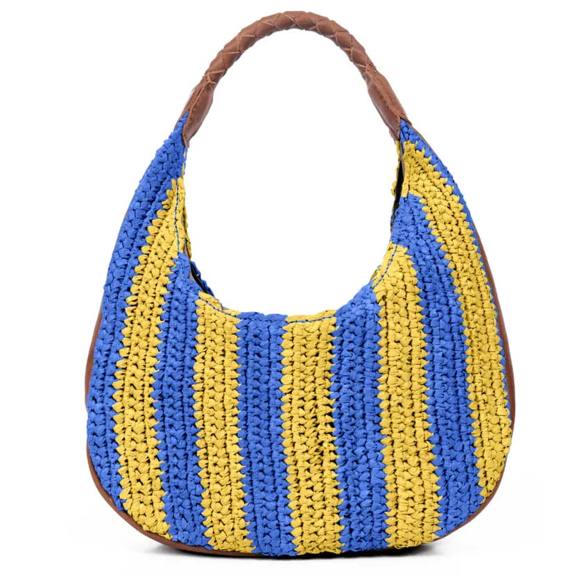 Willow Raffia Stripe Hobo Bag