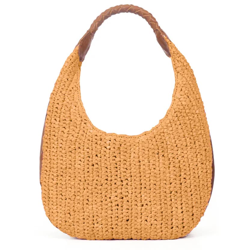 Raffia Solid Hobo Bag