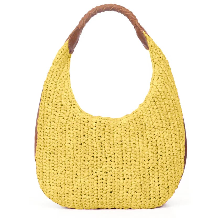 Raffia Solid Hobo Bag