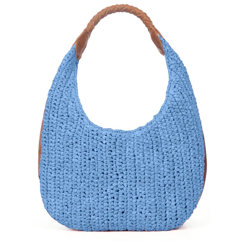 Raffia Solid Hobo Bag