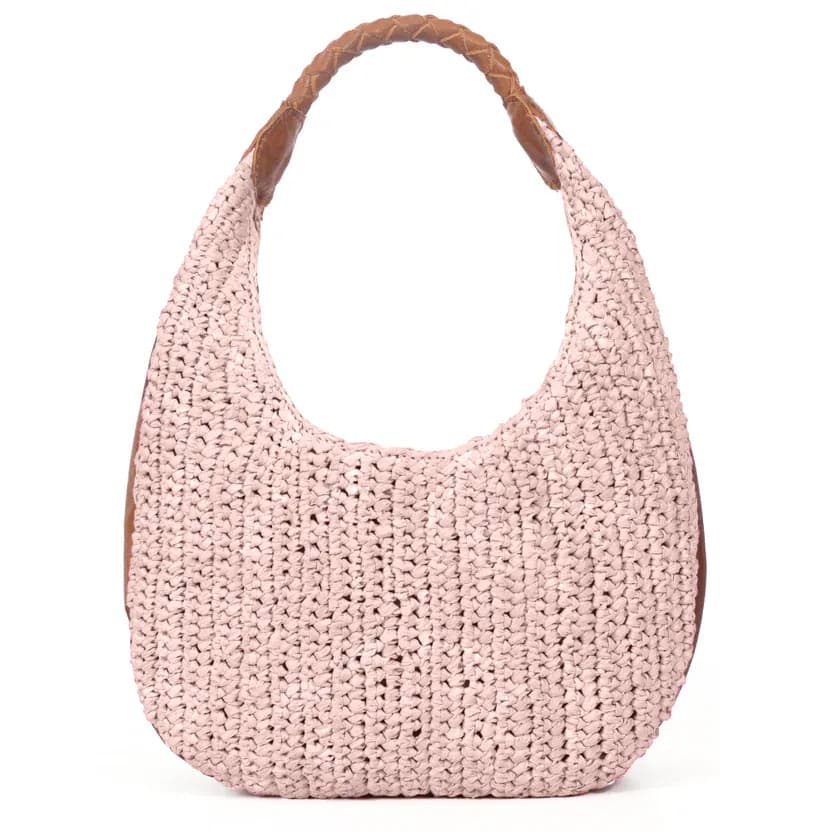 Raffia Solid Hobo Bag