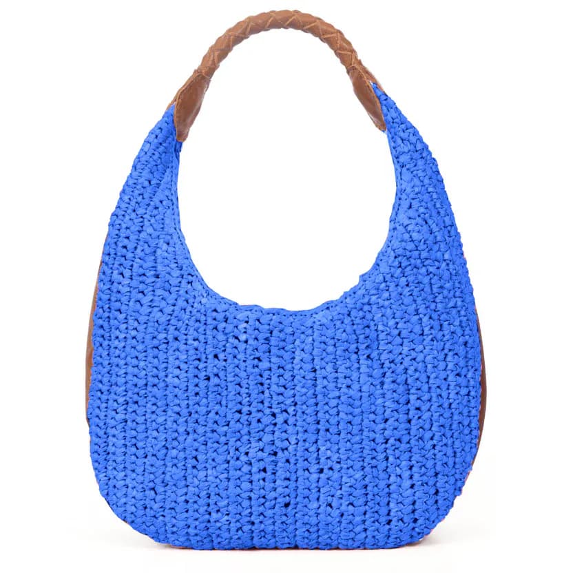 Raffia Solid Hobo Bag
